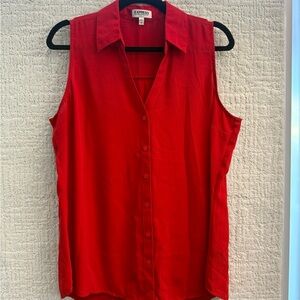 Express Women's Vibrant Red Button Down Shirt